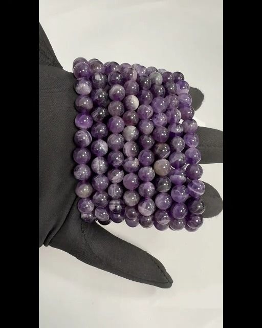 Armband Amethyst gebändert A Perlen 7.5-8.5 mm