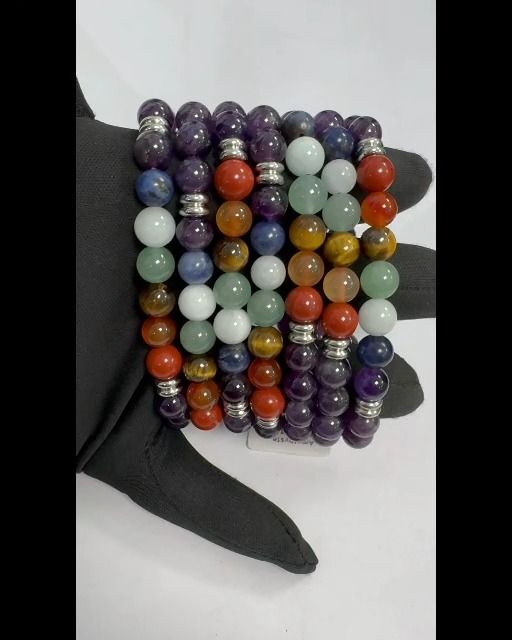 Armband Amethyst 7 chakras A perles 8mm