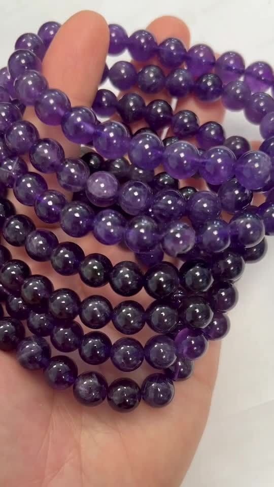 Amethyst Armband Uruguay AA Perlen 8mm