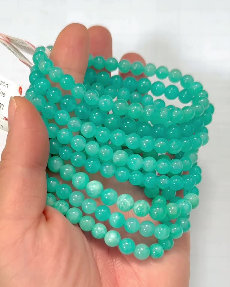 Amazonit-Armband China AA-Perlen 5,5-6,5 mm