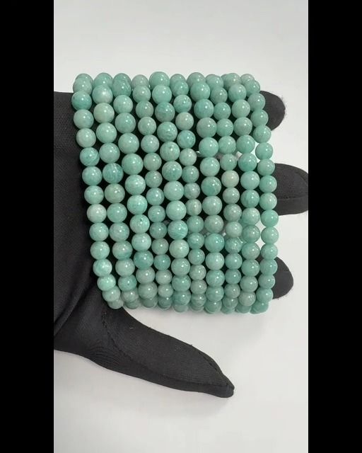 Peruanisches Amazonit-Armband A 6–7 mm großen Perlen