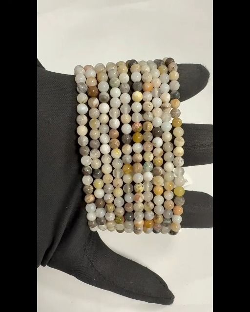 Armband Achatfederperlen 4mm