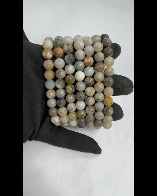 Armband Agate Plume Perlen 8mm
