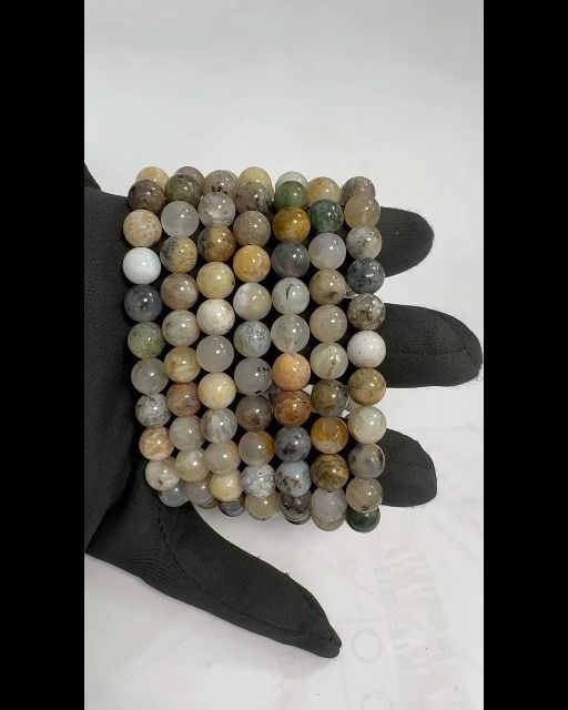 Armband Agate Plume A Perlen 8mm