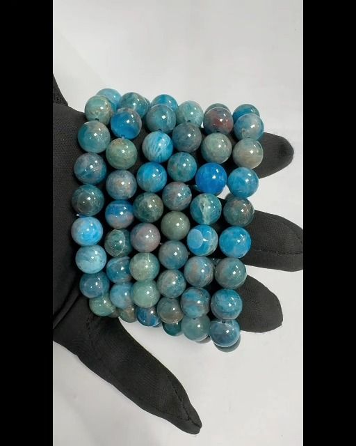 Blaue Apatit-Armbandperlen 10 mm
