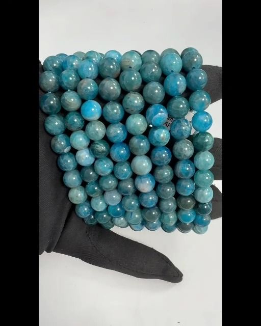 Armband Blauer Apatit A-Perlen 8-9 mm