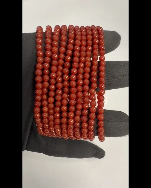Rotes Achat-Armband A Perlen 4mm