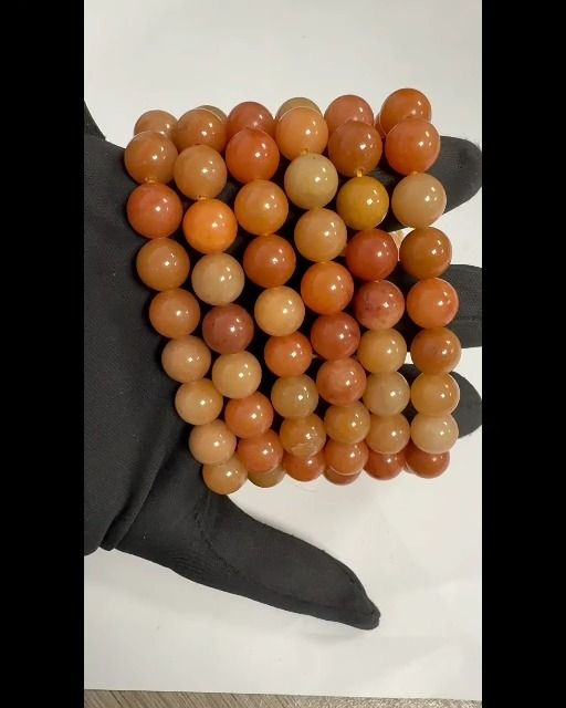 Orangefarbenes Aventurin-Armband, A-Perlen, 10 mm