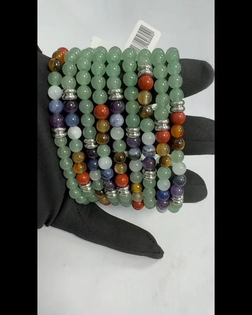 Armband  7 chakras Aventurine Grün perlen 6mm