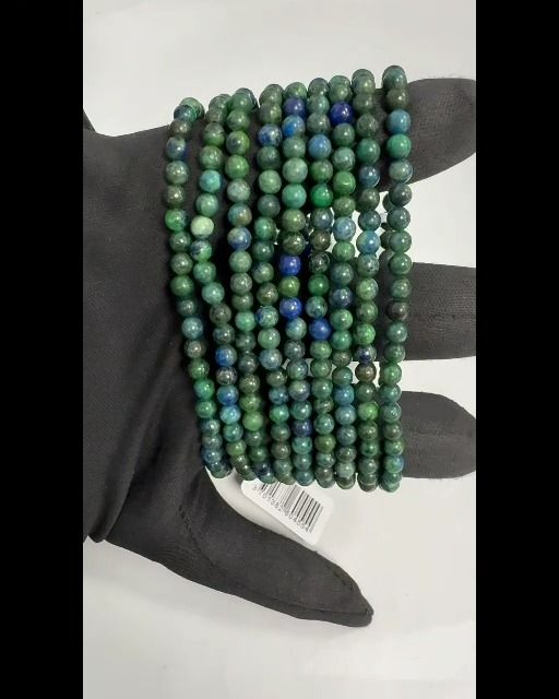 Armband Malachit & Azurit perles 4mm