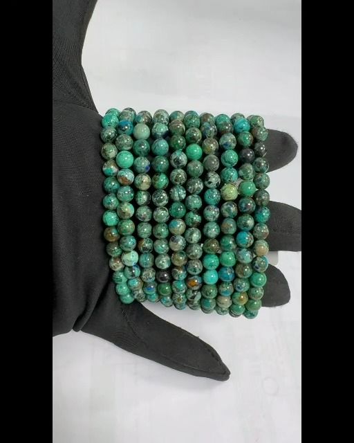 A Natürliche Malachit-Azurit-Armbandperlen 6-7 mm