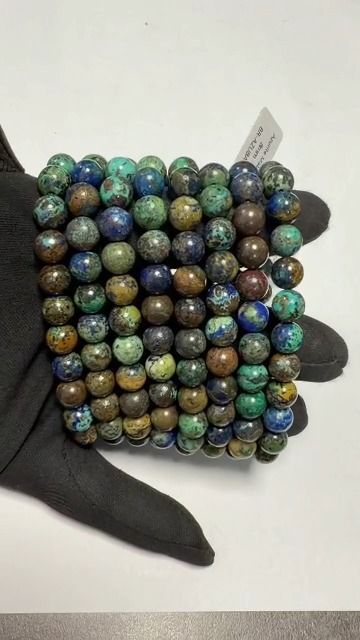 Armband aus natürlichem Azurit-Malachit A 8-9mm Perlen
