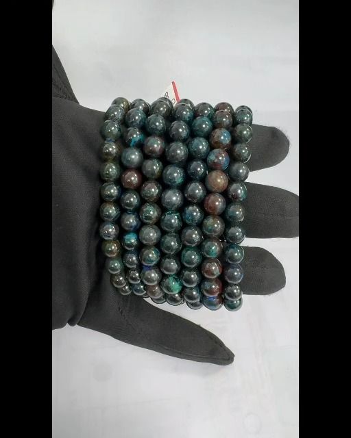 Azurit-Chrysokoll-Armband A mit 7–8 mm großen Perlen