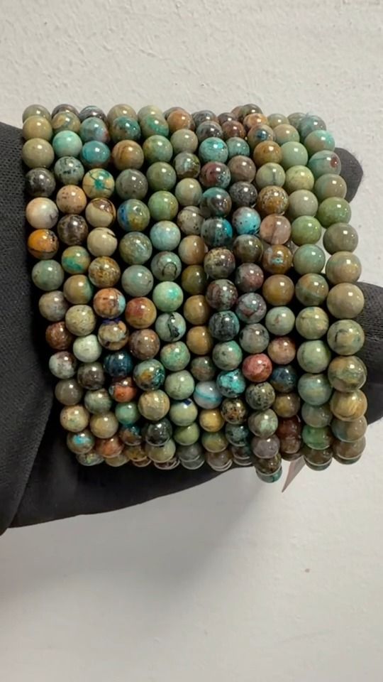 Armband aus natürlichem Azurit-Malachit aus Mexiko A 6-7mm Perlen
