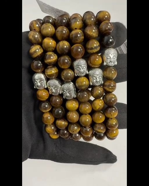 Tigerauge & Buddha Armband A Perlen 8mm