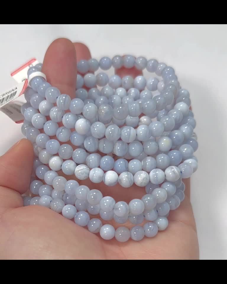Armband Blaues Chalcedonband AA Perlen 6mm