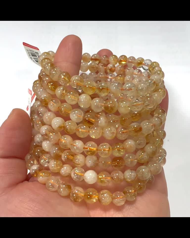 Citrin-Armband beheizte Perlen 6.5 mm