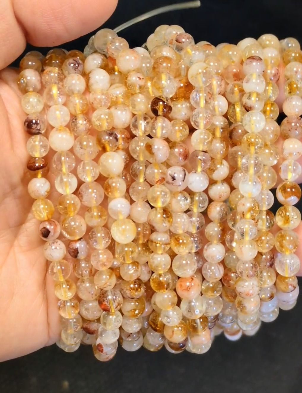 Armband aus wärmebehandeltem Citrin mit 5-6 mm großen Perlen