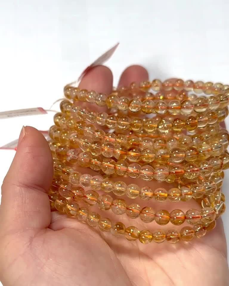 Erhitztes Citrin-Armband A 6–7 mm großen Perlen
