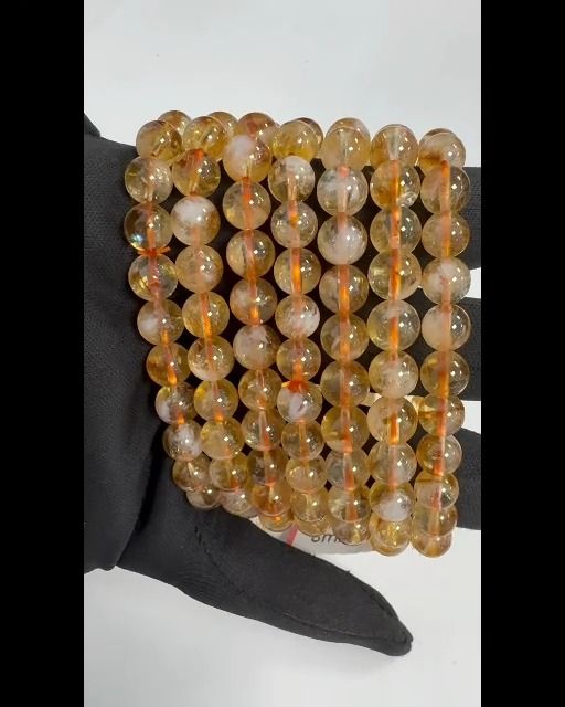 Beheizbares Citrin-Armband AA-Perlen 7.5-8.5 mm