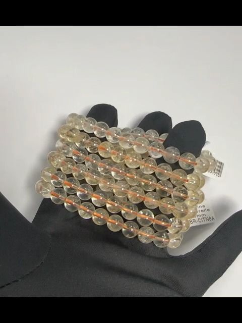 Natürliches Citrin-Armband mit 8-mm-Perlen