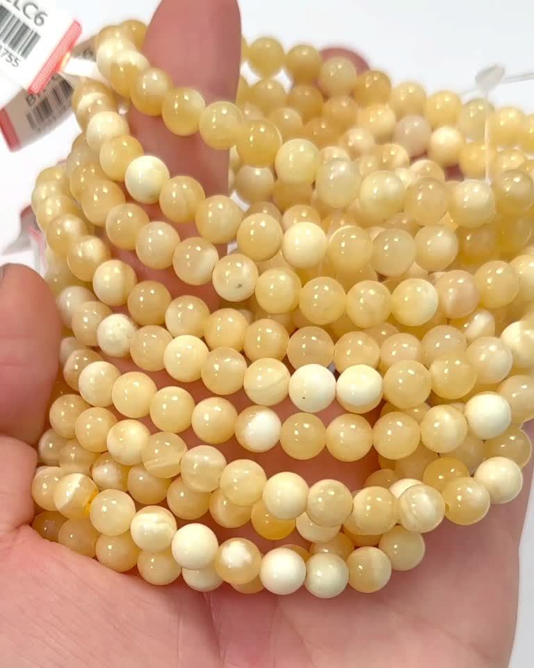 Armband Orangencalcit perles 6mm