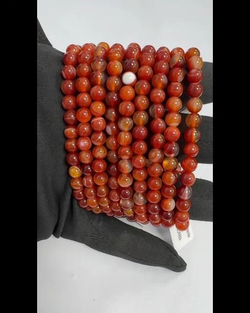 Armband Cornaline Rubanée A Perlen 6mm