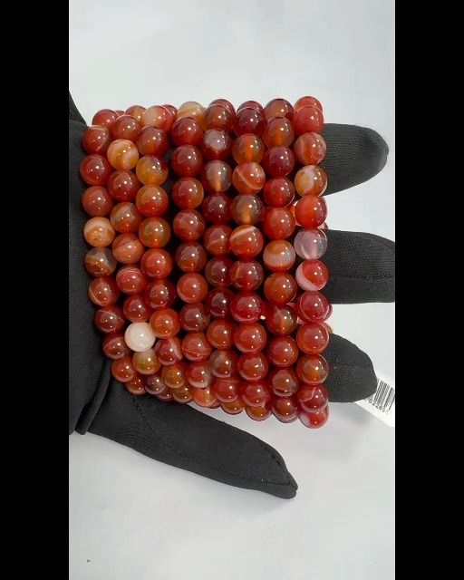 Armband Cornaline Rubanée A Perlen 8mm