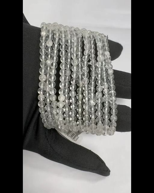Bergkristall-Rissarmband A 4-mm-Perlen