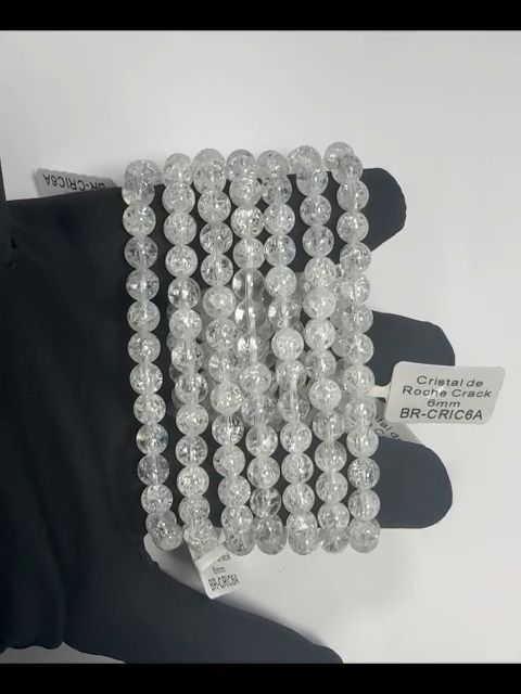 Bergkristall-Rissarmband A 6-mm-Perlen