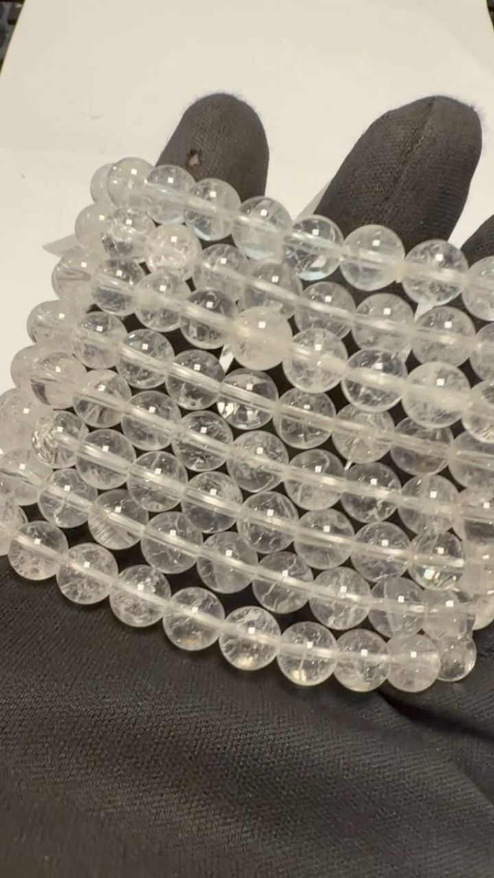 Crack Bergkristall AB Armband 8mm Perlen