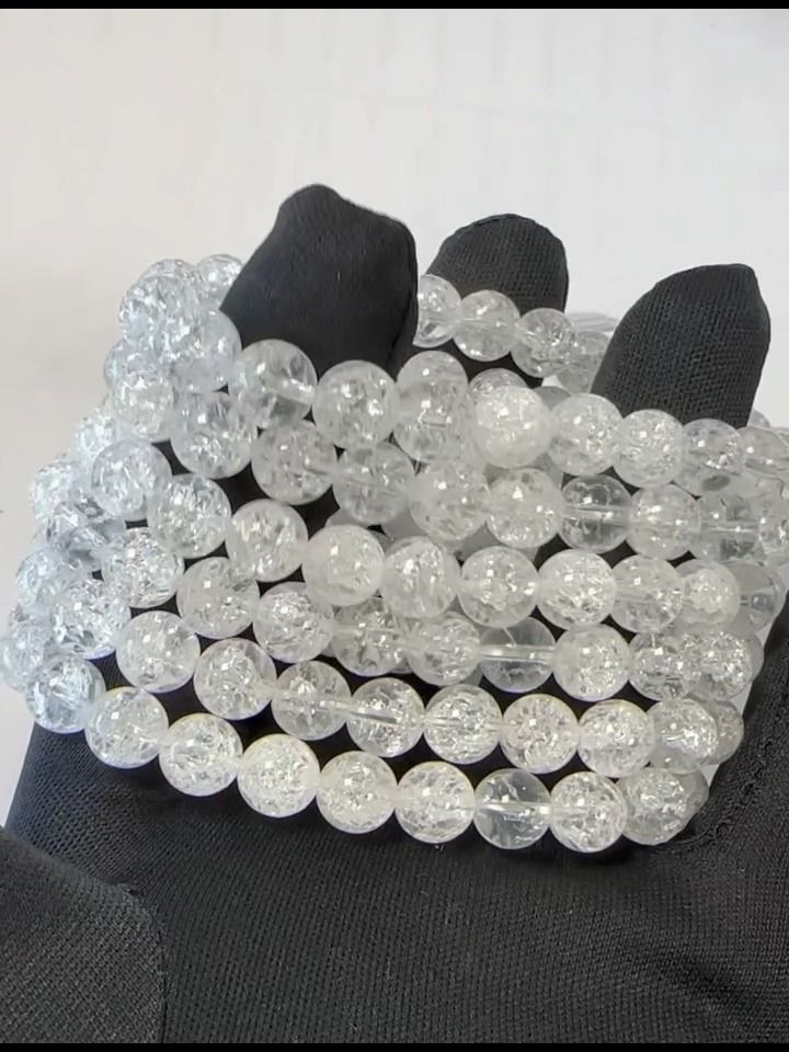 Bergkristall-Rissarmband A 8-mm-Perlen