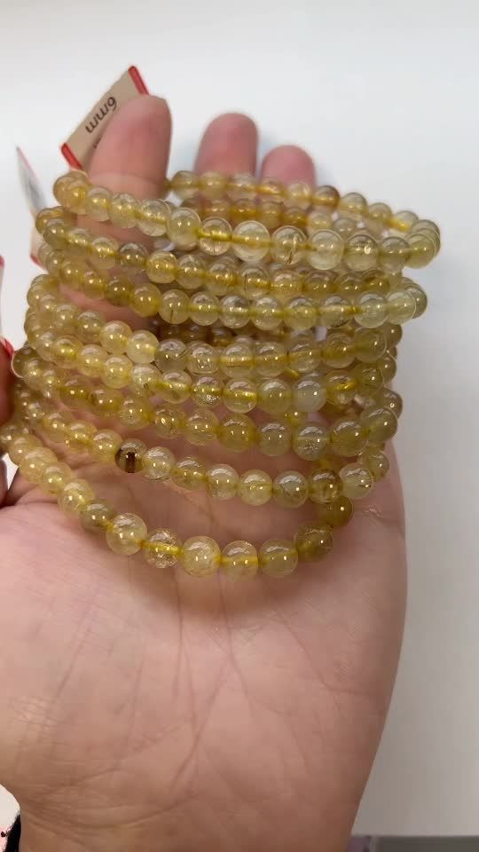 Rutil-Bergkristall-Armband A+ Perlen 6-7 mm
