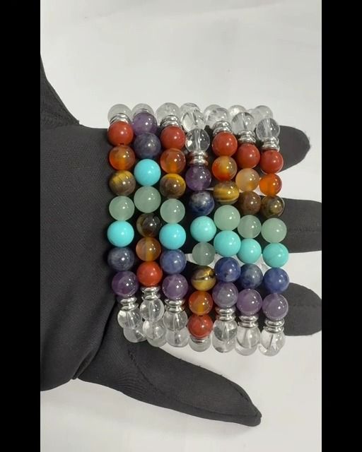 7 chakras Bergkristall Armband A perles 8mm