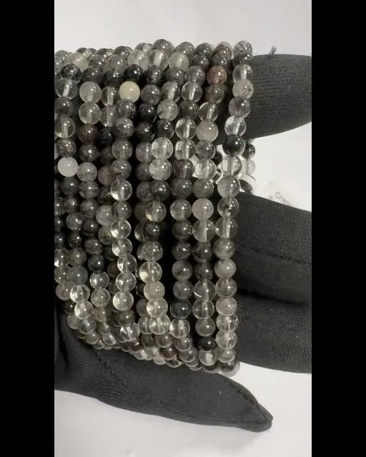 Armband Bergkristall Brasilien Turmalin A 4-5mm Perlen