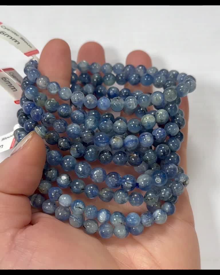 Natürliches blaues Kyanit-Armband mit 6-7mm Perlen