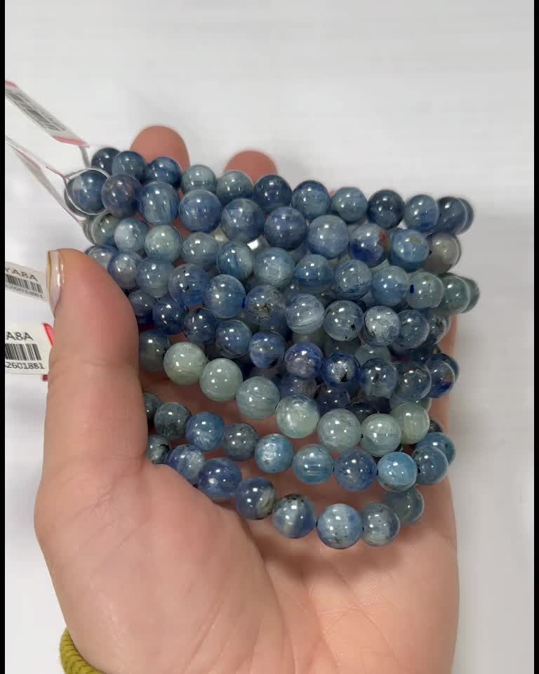 Natürliches blaues Kyanit-Armband mit 7-8 mm Perlen