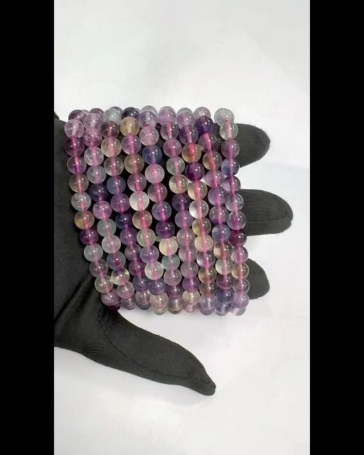 Mehrfarbiges Fluorit-Armband, AA-Perlen, 7 mm