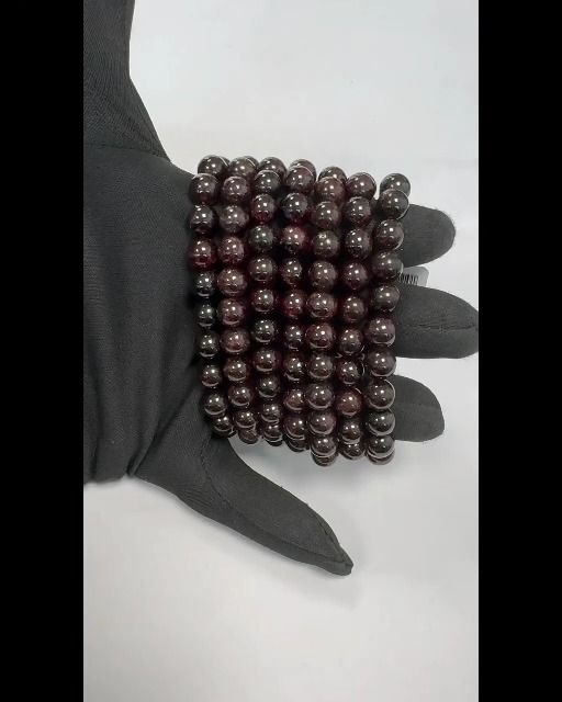 Rotes Granat Armband AA Perlen 8-9mm