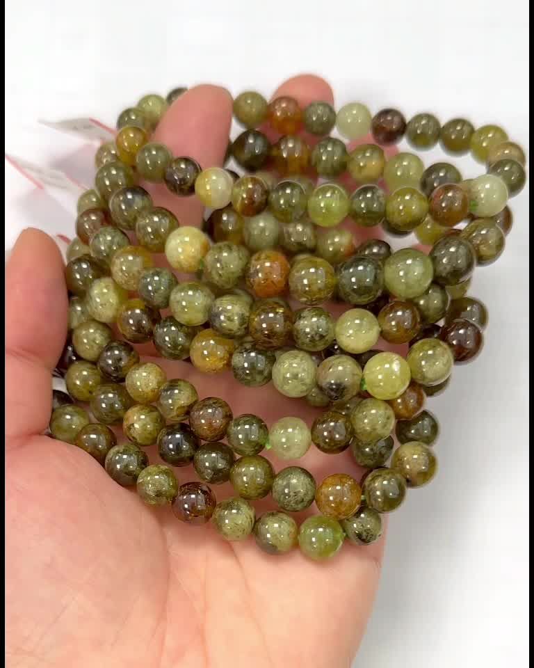 Grossular Green Granat Armband AA-Perlen 7,5-8,5 mm