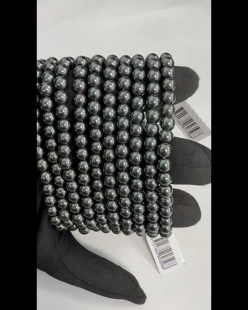Armband Hämatitperlen 6mm