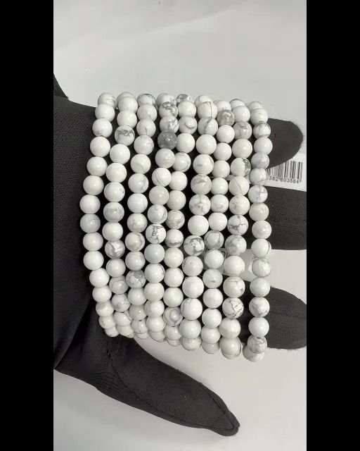 Armband Howlith A Perles 6mm