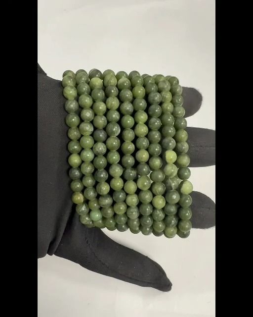 Armband Jade Nephrite A Perlen 6mm