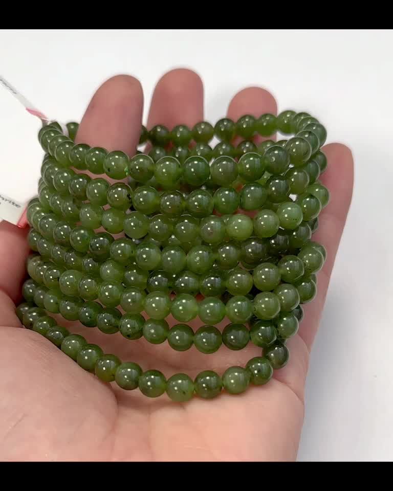 Armband Jade Nephrit Kanada AA Perlen 6mm