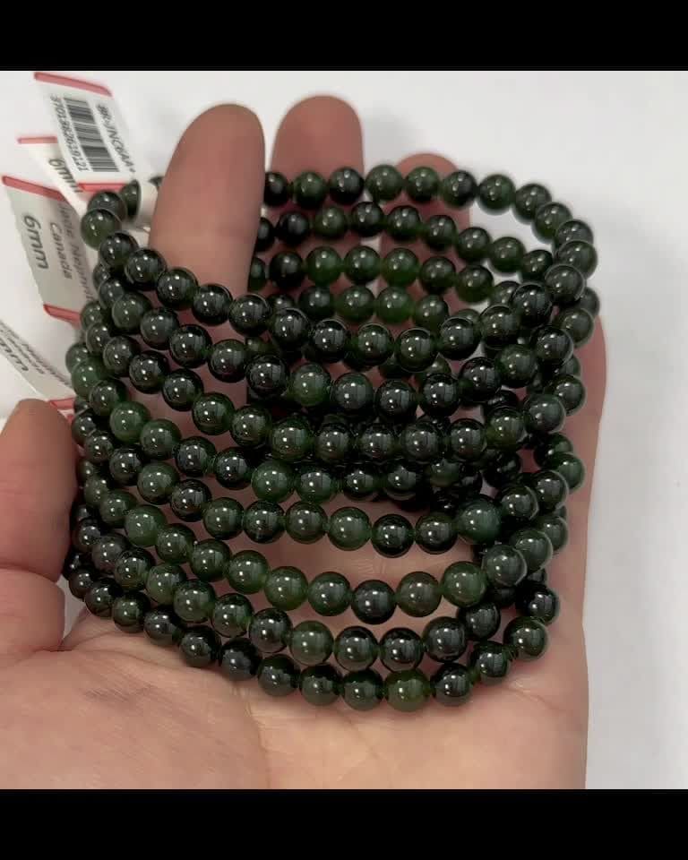 Armband Jade Nephrit Kanada AA+ Perlen 6mm