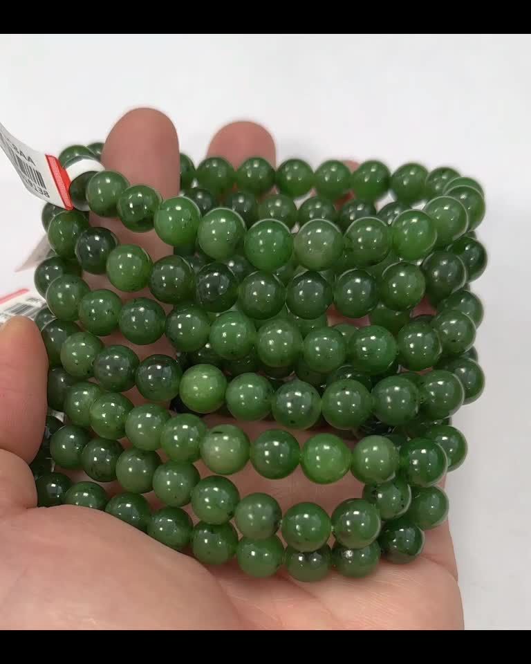 Armband Jade Nephrit Kanada AA Perlen 8mm
