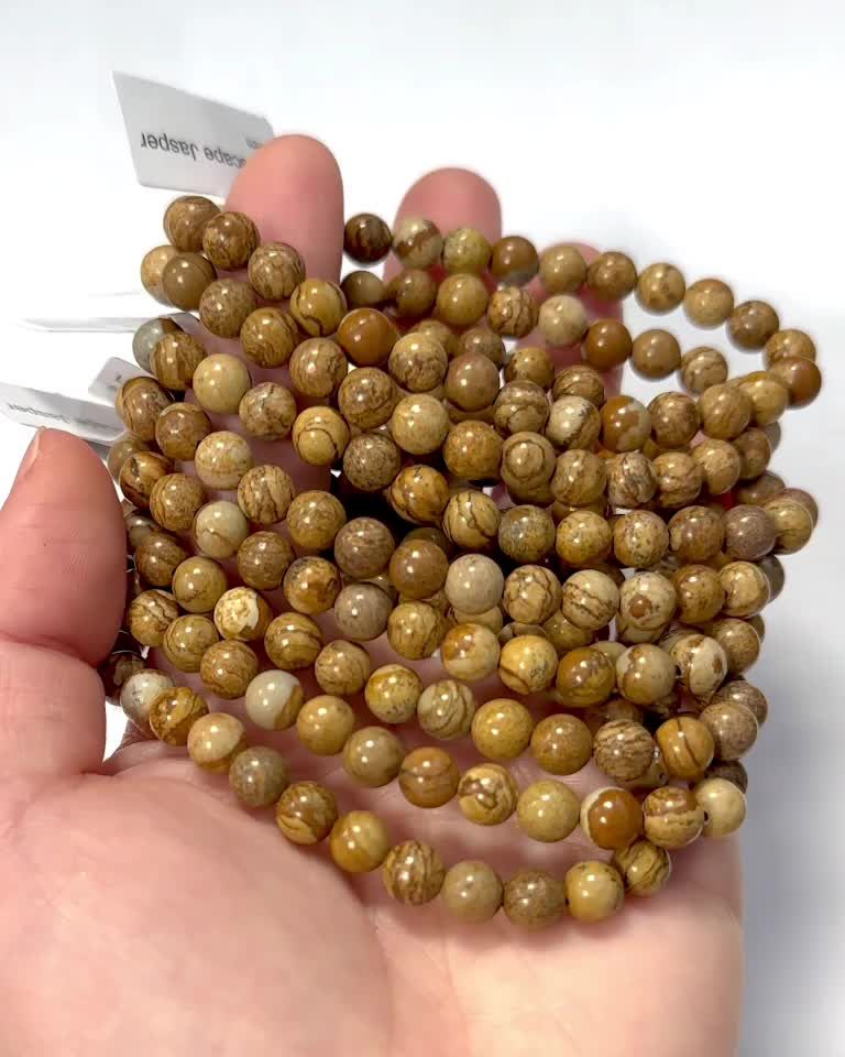 Landschaftsjaspis Perlen Armband 6mm