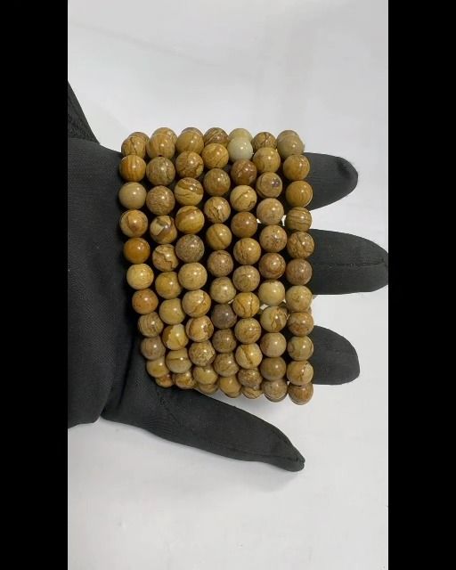 Landschaftsjaspis Perlen Armband 8mm