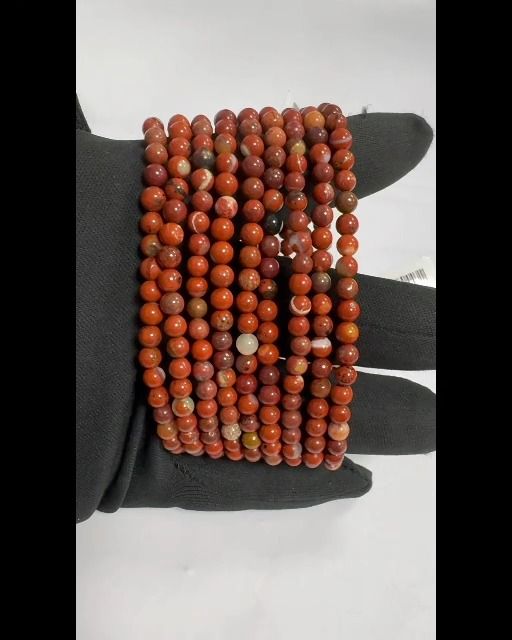 Roter Jaspis Perlen Armband 4mm