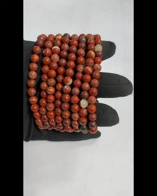 Rotes Jaspis-Armband 6–7 mm Perlen